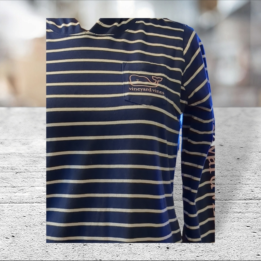 Vineyard vines long sleeve tee shirt with hoodie size XL girls size 16 - Picture 7 of 10